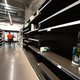View of empty supermarket shelves on March 18, 2020, in New York.